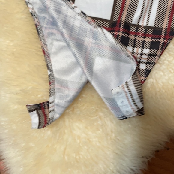 Shein Plaid Bodysuit/ Brown & White/ Size Medium - Picture 8 of 11